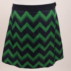 The Limited Skirt L A-Line Zig Zag Chevron green